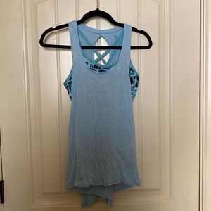 Blue champion active tank w attached sports bra